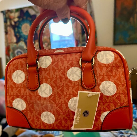 Michael Kors Orange and White Mini Bag - Picture 13 of 13